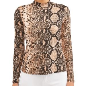 Love Sadie Snake Print Women's Fitted Turtleneck